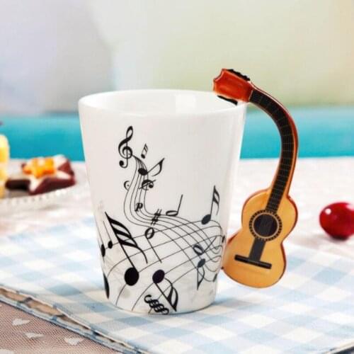 1pcs Ceramic Cup Creative Lovely Music Water Cup Mug Milk Coffee Cup Lovers Cup Office Essential Personality Water Cup