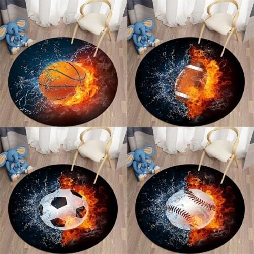 Creative basketball football bedroom decor living room decoration circle rug big rug for living room waterproof carpet carpet