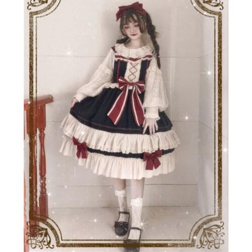 Lace Sweet Lolita Dress Kawaii Gothic Lolita Dresses Japanese Tea Party Cosplay Clothing Victorian Princess Costumes DCC020