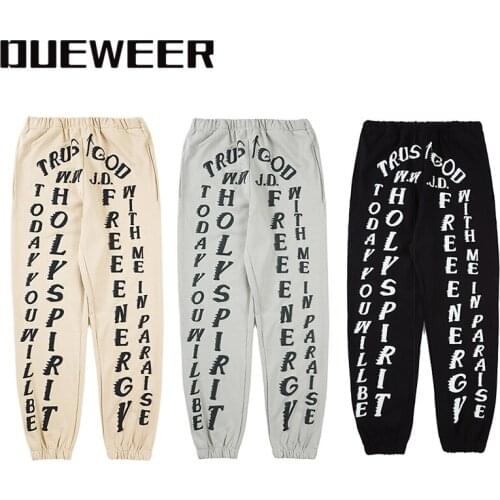 Dueweer Mens Womens Kanye Sunday Service Sweatpants Hip Hop Tie-dye Joggers Pants Men Vintage Urban Trousers Streetwear