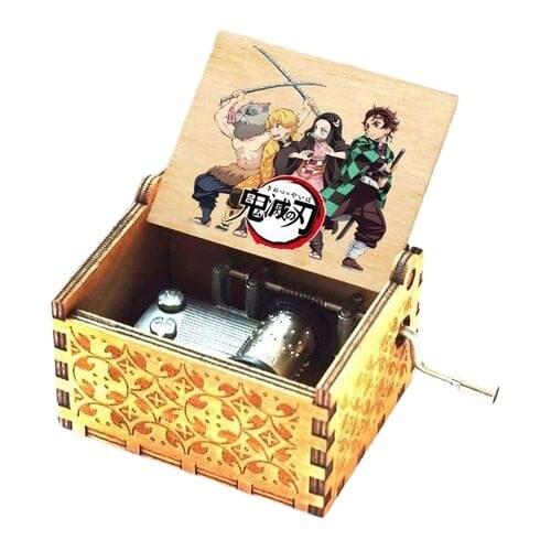 Demon Slayer Kimetsu no Yaiba Kamado Tanjirou Nezuko Agatsuma Zenitsu Print Castle in the Sky Musical Hand Music Box