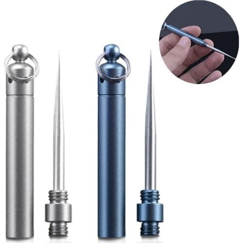 Stainless Steel Toothpick Fruit Fork Outdoor Edc Multifunctional Reusable Aluminum Toothpick Bottle Toothpick Tubes Camping Tool