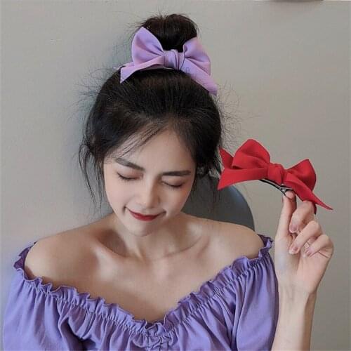 Big Bow Solid Color Hair Clips Women Girls Hairclips Hairpins Children Headwear Hair Accessories Cute 2021 Fashion Headwear