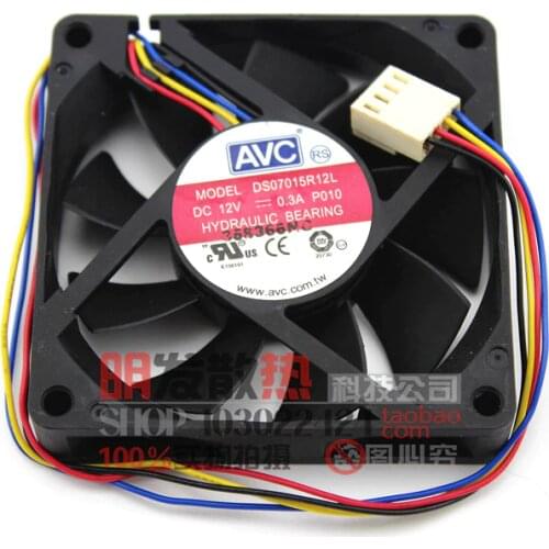 Original DS07015R12L 12V0.3A 7015 7CM 4-wire PWM mute computer CPU fan