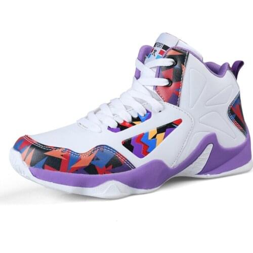 2019Hemmyi High-top Basketball Shoes Men Rubber Breathable Lace-Up Non-slip Sport Outdoor Hard Court Trainers Shoes Sneakers Men