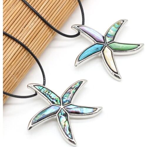 Explosive Natural Freshwater Shell White Abalone Pendant Starfish Necklace Exquisite DIY Necklaces Jewelry Decoration Gift Party