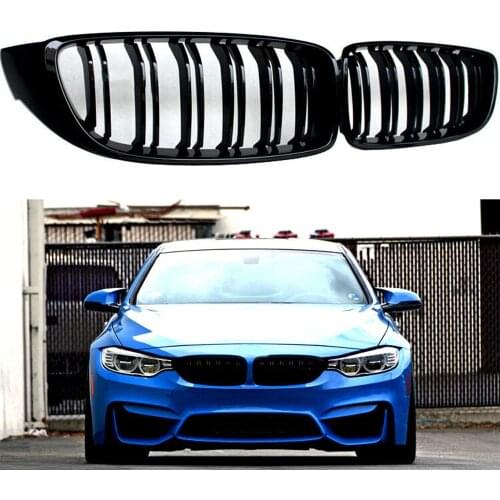 For BMW 4 Series F32 F33 F36 420i 428i 435i M4 2pcs Car Front Grilles Black High Quality ABS Replacement Front Kidney Grille