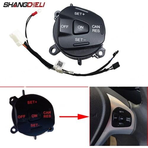 Red LED Backlight Steering Wheel Cruise Control Switch Button With Wire For Ford Fiesta MK7 Ecosport 2013