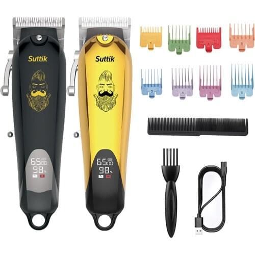 RESUXI Rechargable Hair Trimmer with Digital display All Metal Hair clipper professional Trimmer for men cutting machine hair