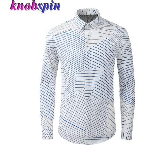 Brand Business Stripe Men Shirts Elegant Collar Embroidery Solid Slim Cotton Anti-Wrinkle SHIRT Full sleeve Plus size 4XL