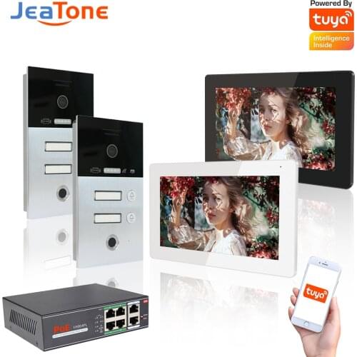 Doornanny Fingerprint Unlock Access Control IP Video Intercom System For Multi Family Apartments With Full Touch Screen
