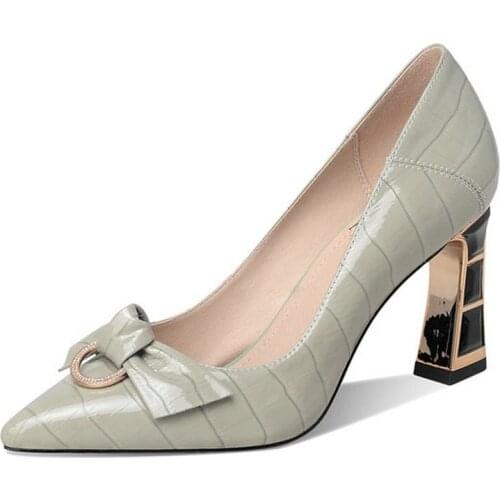 Sexy genuine Leather Women Shoes Spring Summer mixed colors high Heels Pumps Night Club Party Female Fashion Quality Shoes Woman