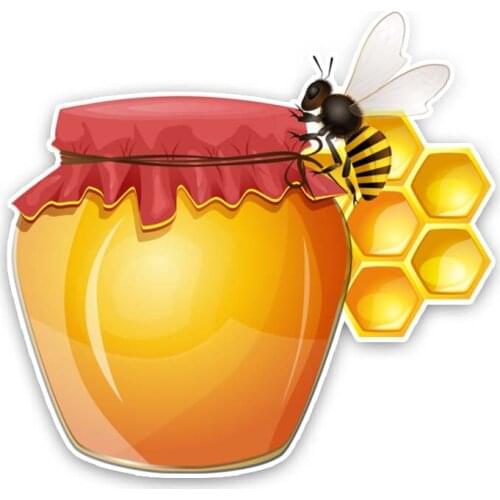 JuYouHui Exterior Accessories Decal Cartoon Car Stickers Honey Bees Make Honey Decals Creativity Car Sticker PVC 13cm