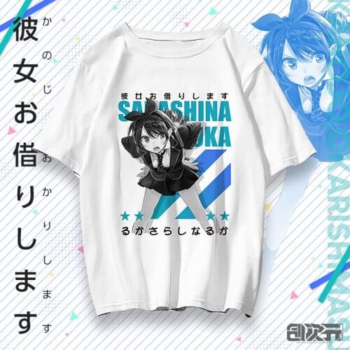 I'll borrow her Cosplay T Shirt Kanojo Okarishi Mizuhara Chizuru Sakurasawa Sumi Short Sleeves T-Shirt Casual Top Tee Costume