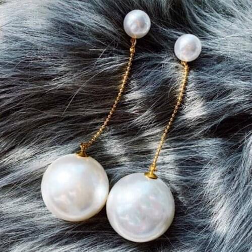 Drop Earrings Women Popular Long Section Tassel Pendant Imitation Pearl Earrings Korean Jewelry Gifts