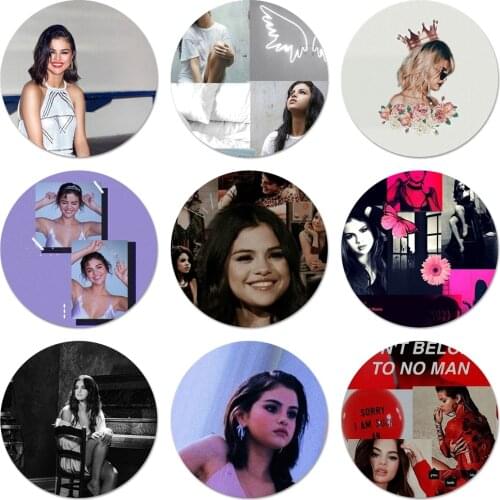 Selena Gomez Icons Pins Badge Decoration Brooches Metal Badges For Clothes Backpack Decoration 58mm