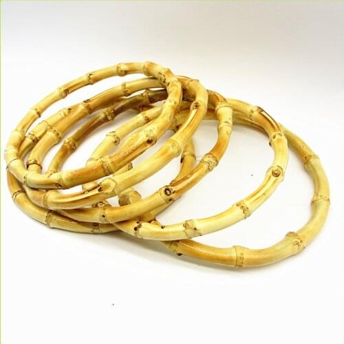 1 x Round Bamboo Bag Handle for Handcrafted Handbag DIY Bags Accessories Good Quality 13cm 15cm