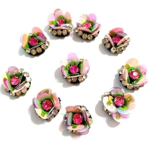 10pc/lot Handmade sequins collar Patch applique embroidery flower parche for clothing shoes bags Sewing decoration accessories