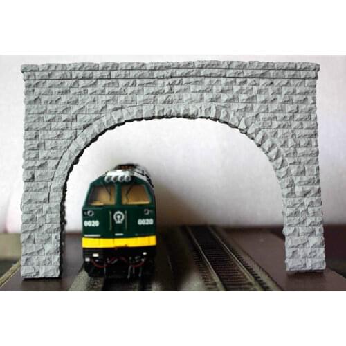 2Pcs/Set 1/87 Ho Scale Train Model Wide Double Line Tunnel Entrance for Sand Table Model Scenery Layout In Building Accessories