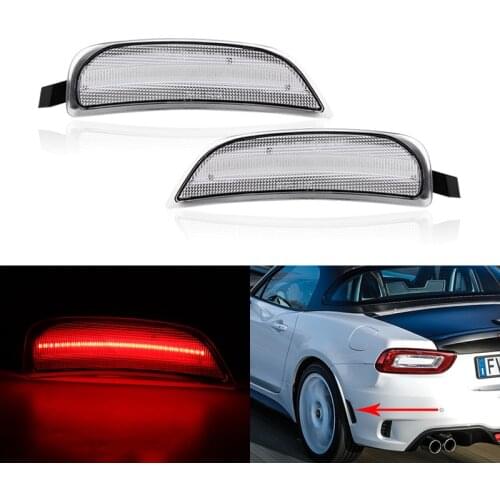 2PCs Fits For Fiat 124 Spider Abarth Model 2016-Up Rear Red Led Side Marker Lights