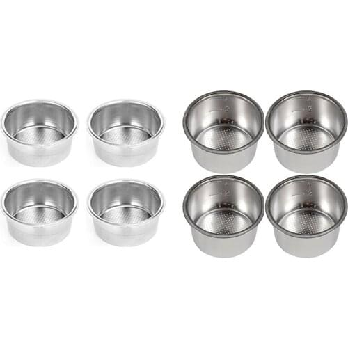 4 Packs of 51 mm Filters, Bottomless Portafilter Replacement Filter Basket for Coffee, for Delonghi EC680 EC685