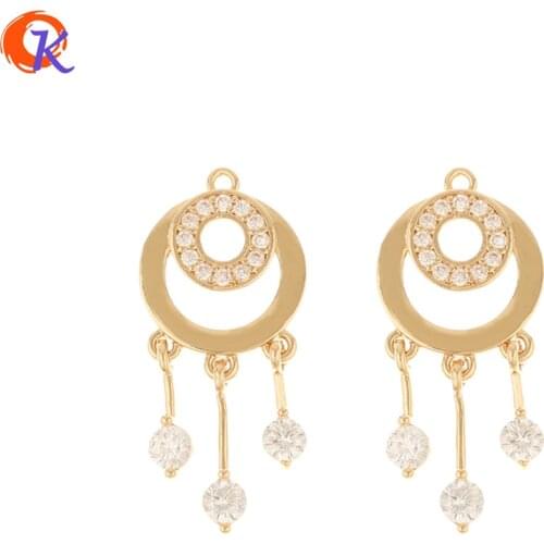 Cordial Design 40Pcs 13*30MM Jewelry Accessories/Pendant/Hand Made/Round Shape/CZ Charms/Earring Findings/DIY Jewelry Making