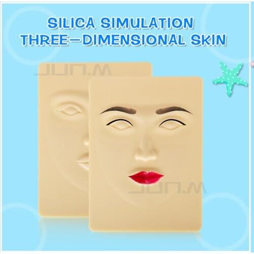 5Pcs 3D Face Tattoo Practice Skin Design Fake For Beginners 3D Permanent Makeup Lips Eyebrow Face Suitable For Beginners