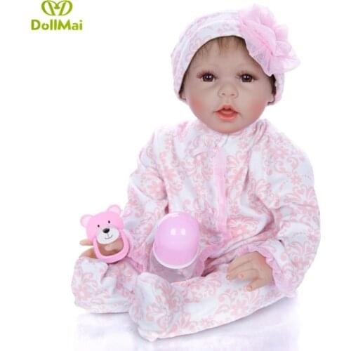 55CM bebe doll reborn toddler girl doll cloth body soft silicone reborn baby doll toys gift