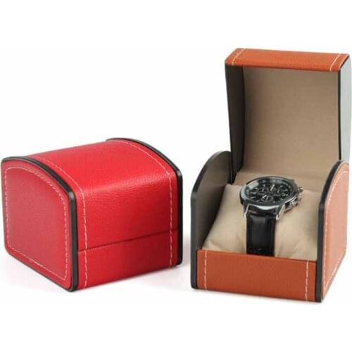 9x10x8cm 1pcs European style mens PU leather wristwatch case high grade mechanical watch storage watch gift box