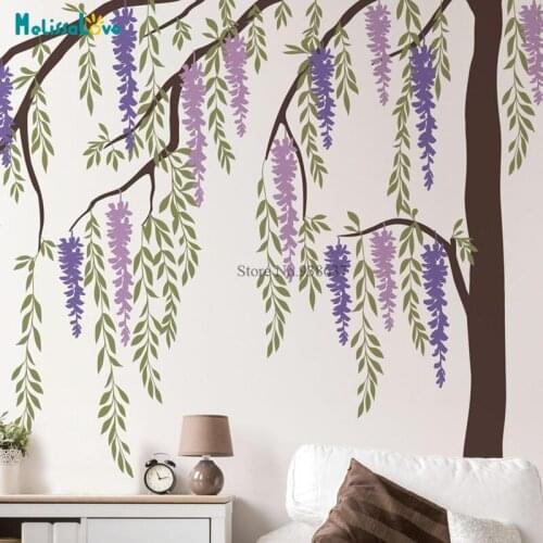 Wisteria Weeping Willow Tree Decal DIY Huge Tree Wall Decals For Baby Room DIY Removable Vinyl Wall Sticker BB756