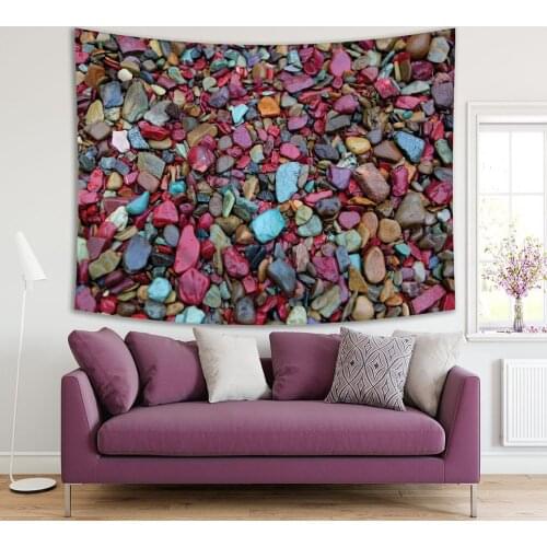 Tapestry Rocks in Stream Bed Colorful Abstract Beauty of Array Glacier National Park Montana Photo Red Blue Brown