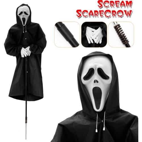 Ghostface Scarecrow Halloween Horror Hanging Ghost Face Scarecrow Scream Scarecrow Decora Garden Porch Courtyard Horror Theme