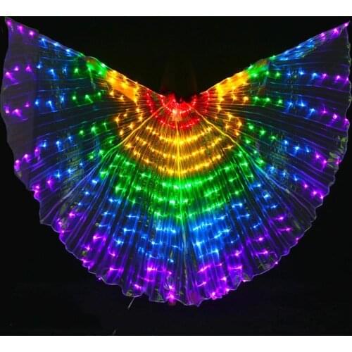 Colorful Led Wings Adult Belly Dance Stage Performance Props Dancing Luminous Wings Light Cloak Led Wings Costumes