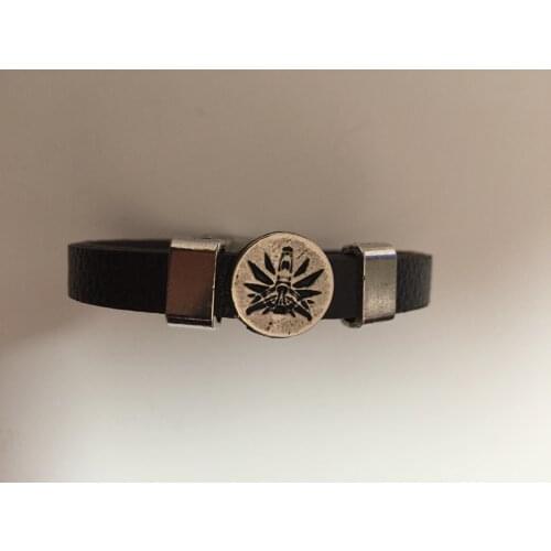 MEN 'S REAL LEATHER STAINLESS METAL SOLID CASUAL CLIPS, SPECIAL DESIGN SYMBOL CASTING MODERN DAILY AND SPECIAL USE