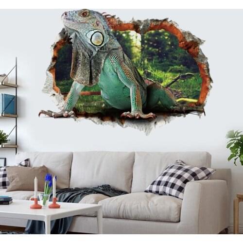 Animal World Lizard wall stickers PVC Material 3D wall poster for Living room bedroom kids room wall decoration stickers
