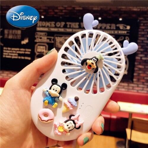 Disney cartoon mini pink and tender handheld portable silent fan fan usb rechargeable outdoor portable