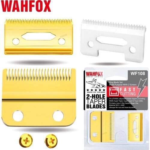 WAHFOX Blade For Professional Barber Hair Clipper For WAHL Clipper 2-Hole Replacement Blades With Ceramic Blade