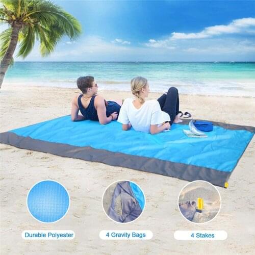 SEAAN Foldable Sand Free Beach Mat Outdoor Waterproof Picnic Blanket Rug Sandless Mattress Pad Camping Travel Pocket Summer New