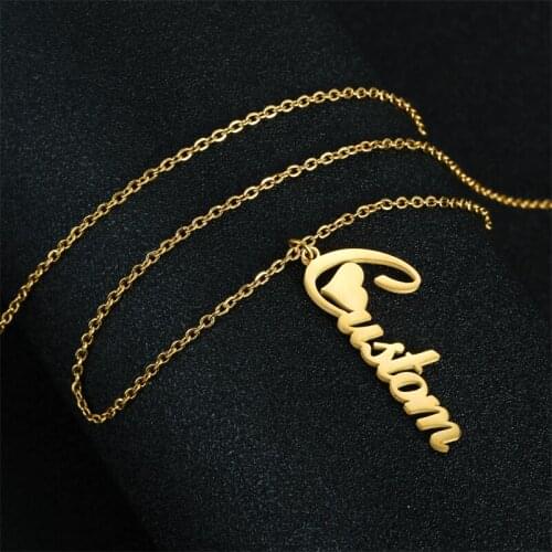 Stylisteel Custom Vertical Text Name Necklace for Women Girl Wedding Engagement Personalized Exclusive Nameplate Party Gift