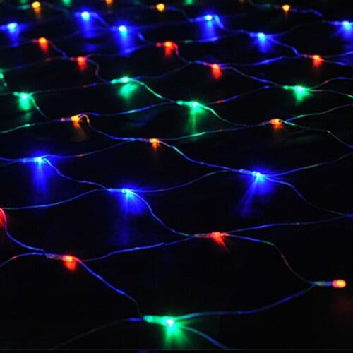 LED Christmas String Net Lights 1.5Mx1.5M 96LED 220V High Bright Outdoor Lighting Home garden Curtain Lights