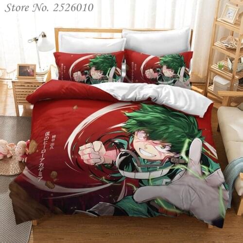 Japan Anime My Hero Academia 3D Bedding Set Children Character Printed Duvet Cover Set Bed Linens Twin Full Queen King 08