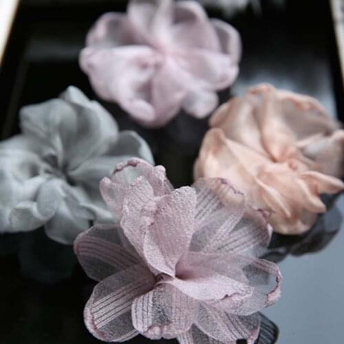 Handmade 3D flower patch embroidery flower sandals female summer cloth stickers applique straw hat female head flower jewelry