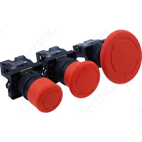1PCS Red Mushroom Emergency Stop Switch XB2-ES542 XB2-ES442 XB2-ES642 22mm NC N/C Push Button Switch 600V 10A