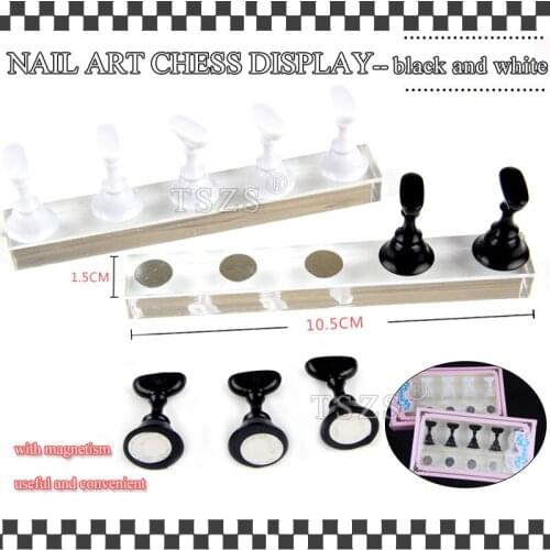 1pcs/lot Chess Board Magnetic Nail Art Tip Acrylic Stand Set Salon Display Holder