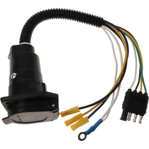 4 Pin To 7 Pin Automotive RV Truck Trailer Wiring Plug Adapter Conversion Kit