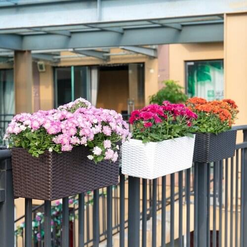 Balcony flower pots from the absorbent wall hanging railings hanging rectangular window sill outdoor popular planting flower box