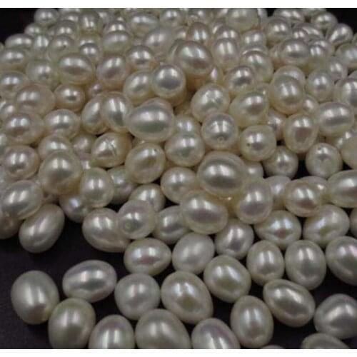 Free Shipping wholesale 8-9mm drop freshwater pearl Half hole loose pearls 50pcs