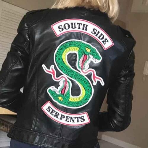 Big Discount Over 2 Pcs Big Size Cute Green Snake Patch Sew Iron On Embroidered Patches for Clothing Woman Girl Jacket Apparel