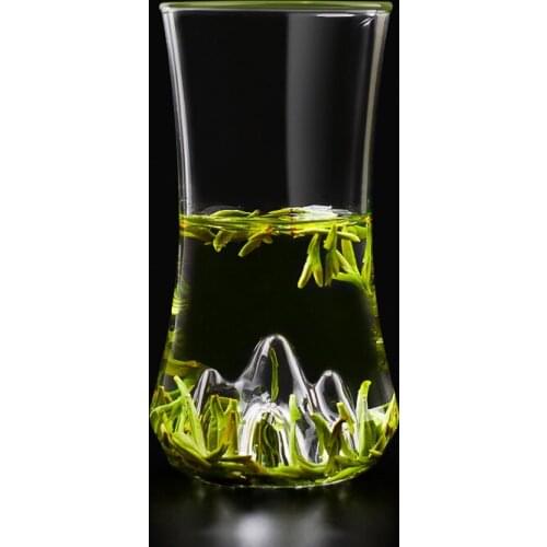 Green tea cup special Longjing cup glass water cup heat resistant cup Snow Mountain View tea cup Huangshan Maofeng glass cup