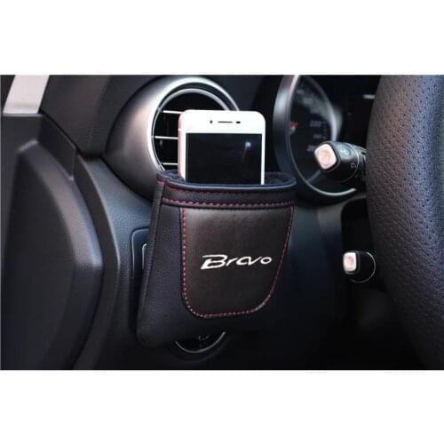 For Fiat Bravo Car Air Vent Stow Tidy Storage Bag Clip on Air Outlet Car Phone Bag